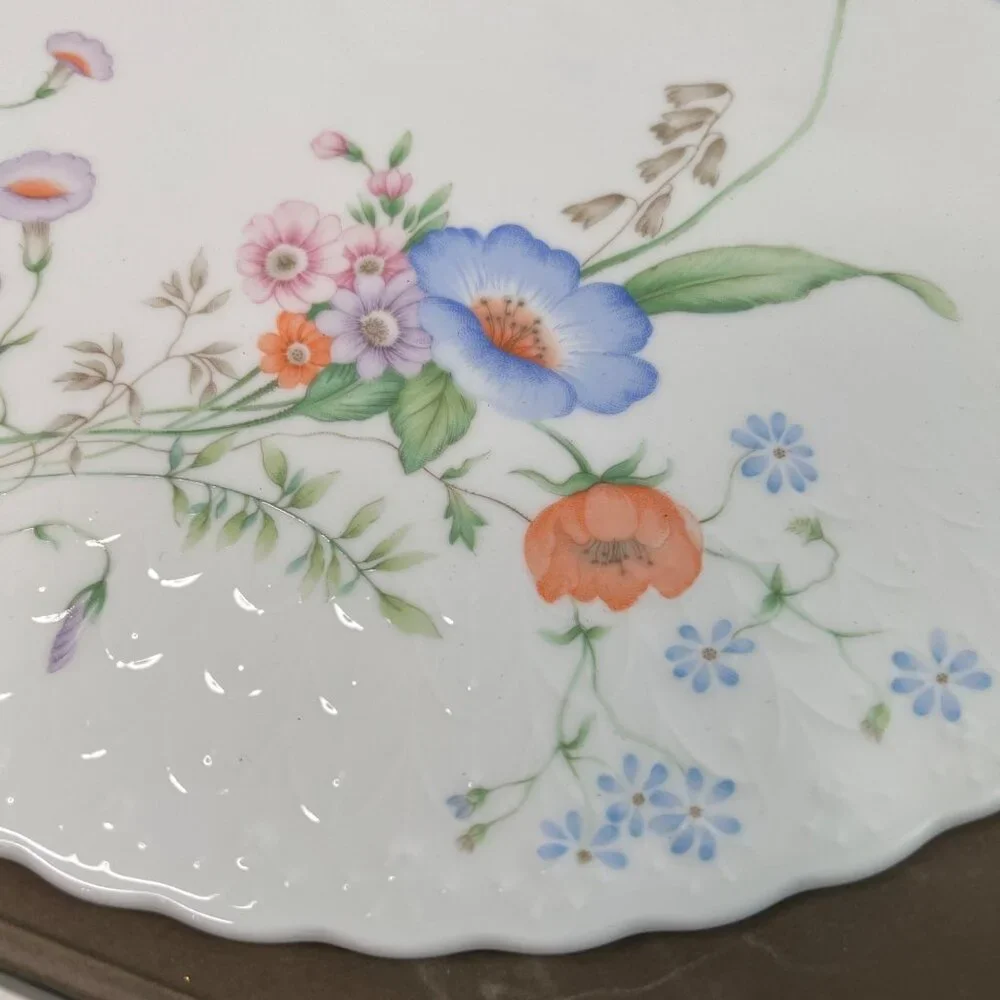 Mikasa Bone China Something Blue Cake Plate & Server Set In Box Narumi Japan